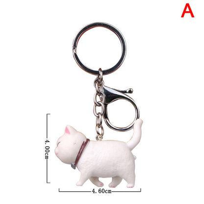 Cute Cat Animal Key Rings Kawaii Japan Kitten Car Keychain Bag Pendant Gift For Women Girls Pet Lovers Decoration
