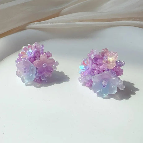 Floral Tassel Long Statement Earrings Jewelry