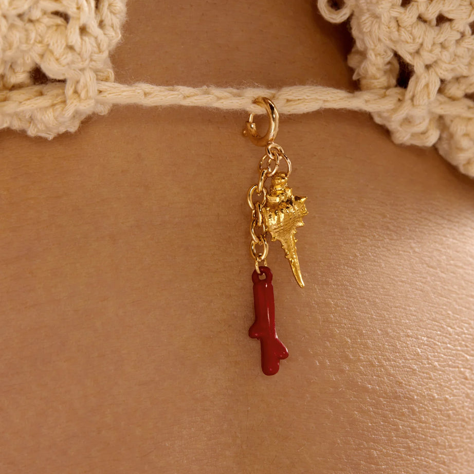 Starfish, Coral and Seahorse Stainless Steel Bikini Pendant