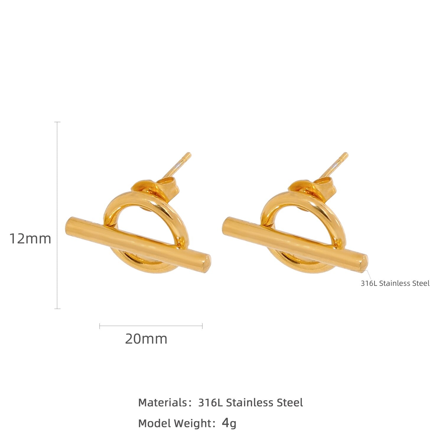 HONGTONG Earrings Irregular Love Shape Stainless Steel Earrings Women's Fashion Cute Metal Texture 18k Earrings Gold Plated - Charlie Dolly