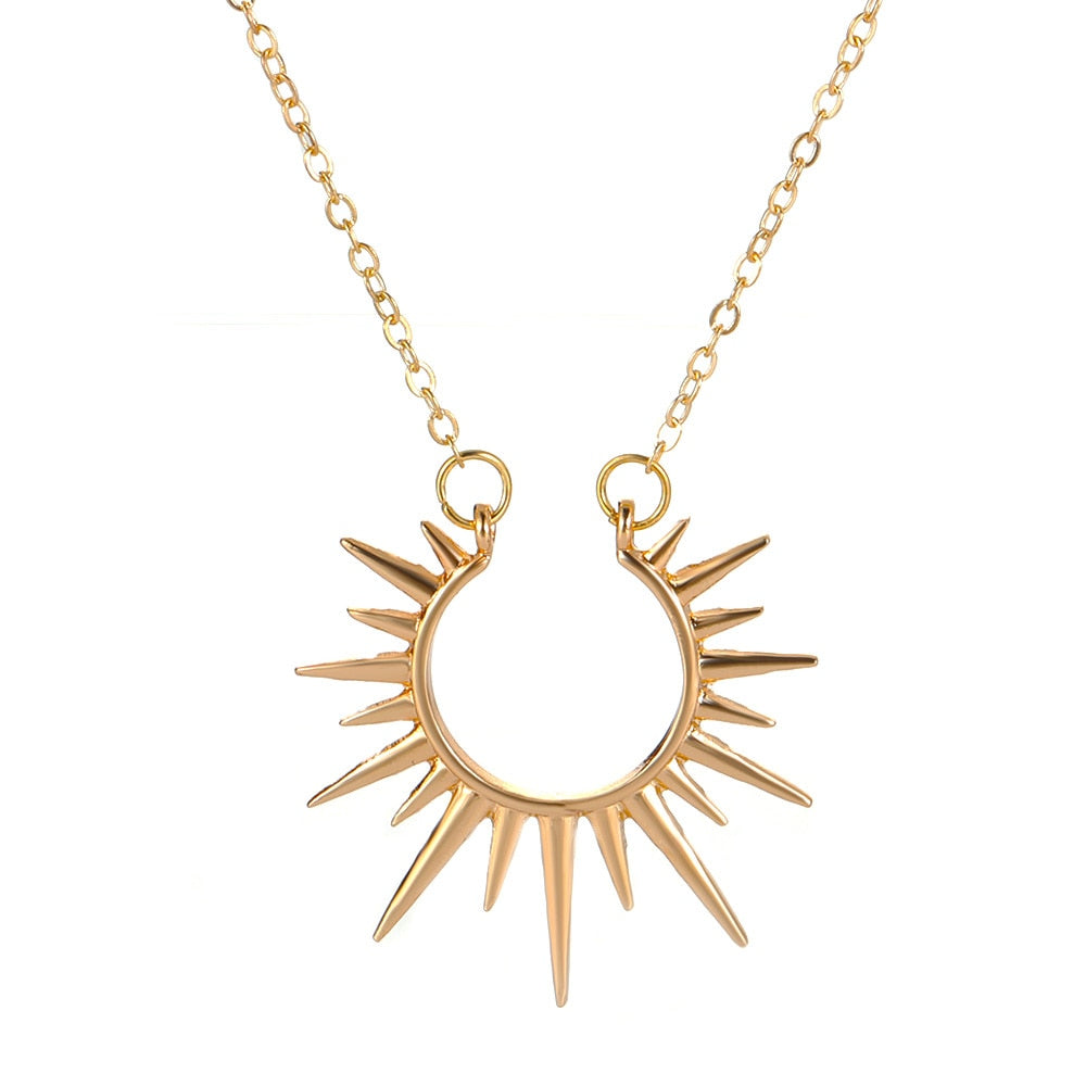 Vintage sun flower pendant necklace - Charlie Dolly