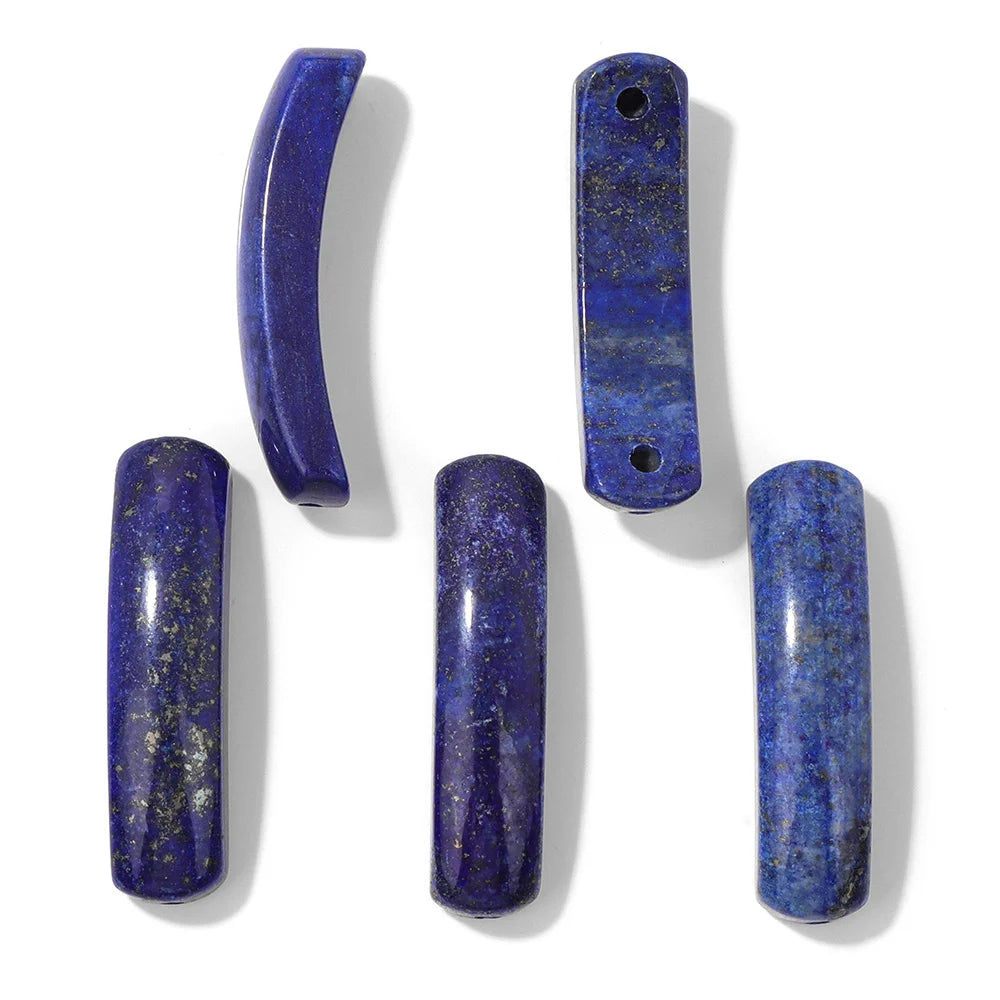 Natural Lapis Lazuli Stone Pendant Charm Waterdrop Square Round Heart Shape Accessory For Making Bracelet Necklace Earring 2pcs