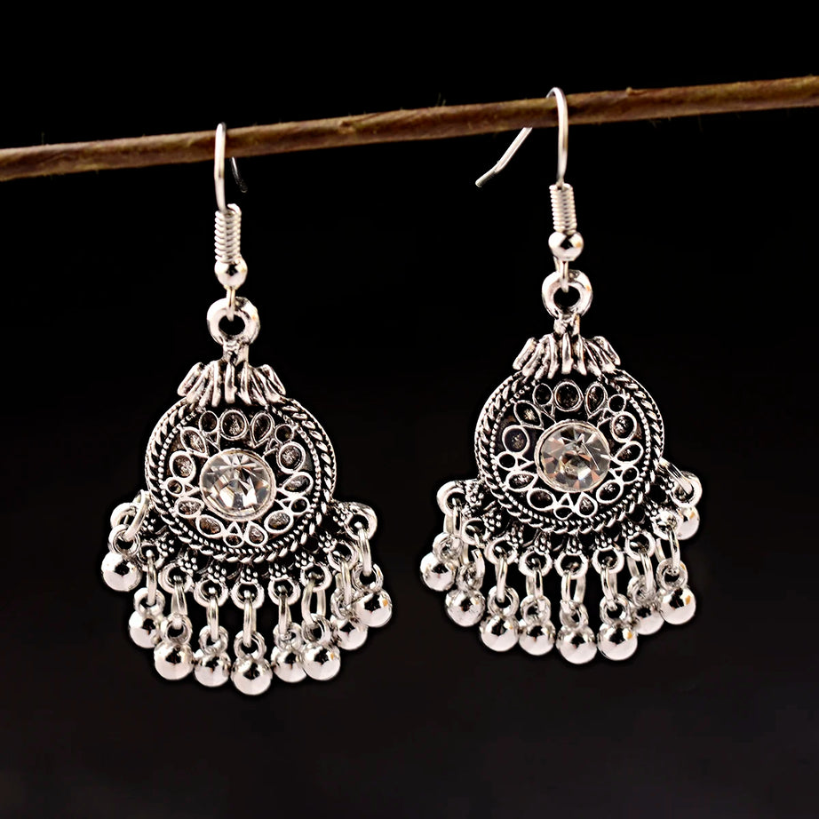 Afghan Silver Plated Ethnic Earrings Jewelry