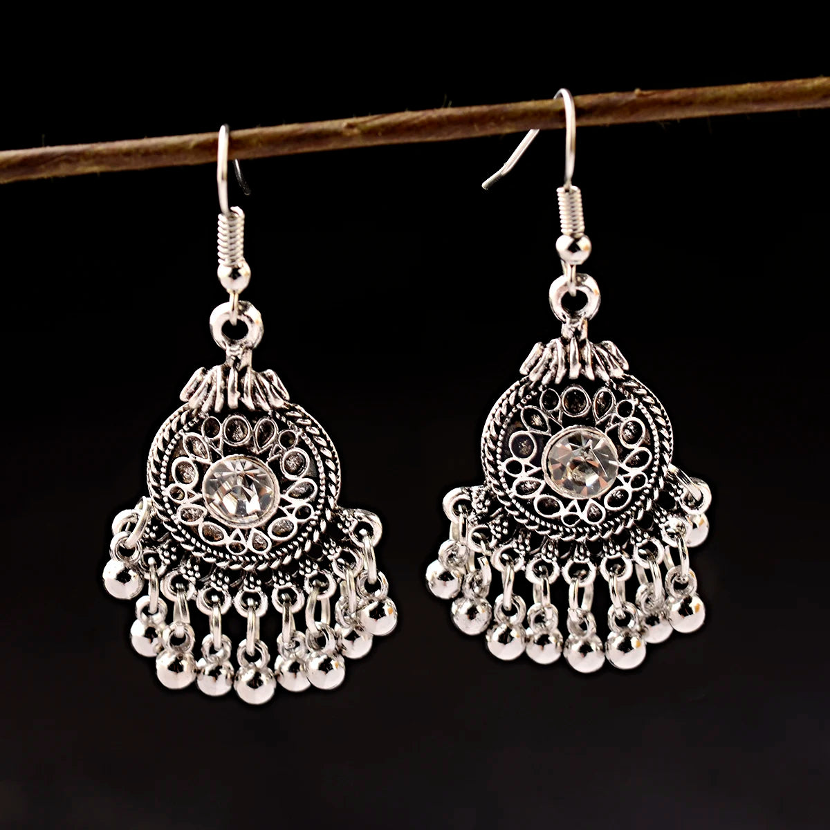 Elegant Ethnic Silver Plated Afghan Earrings Women Orecchini Jewelry Bohemian Boho Ladies Earrings Wedding Jewelry