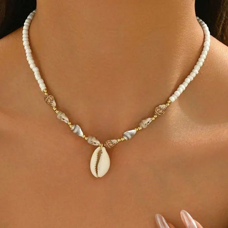 Beach Seashell and Starfish Handmade Beaded Boho Choker
