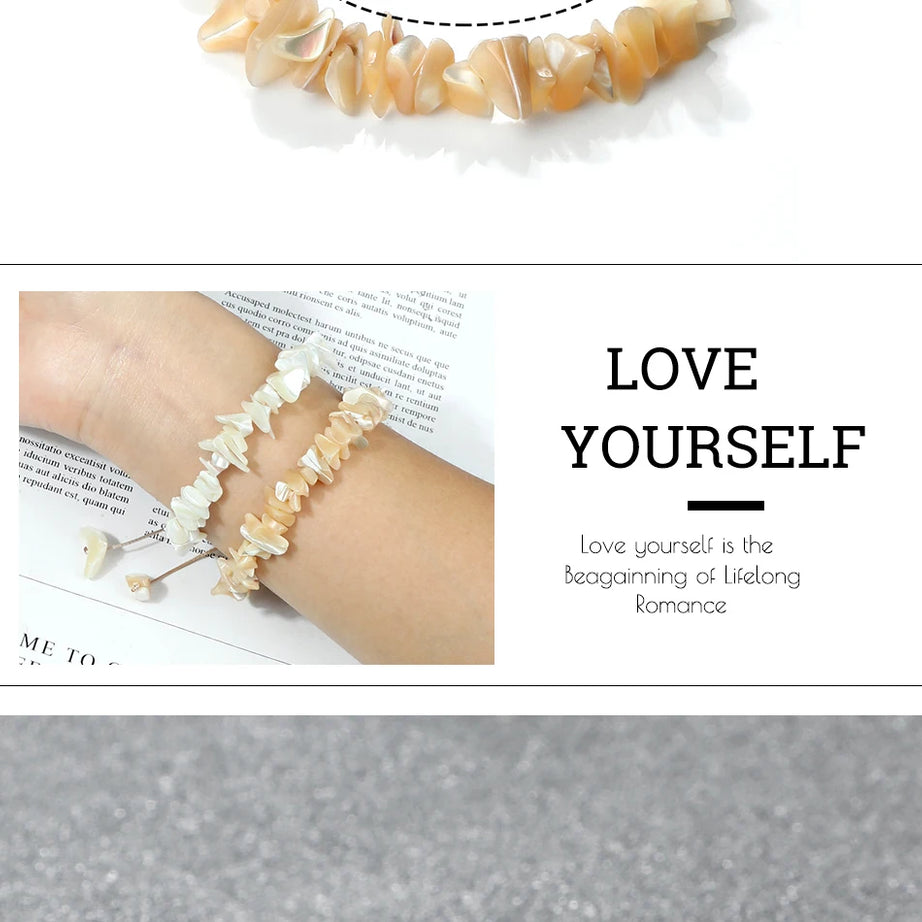 Freshwater Shell and Mother of Pearl Boho Bracelet