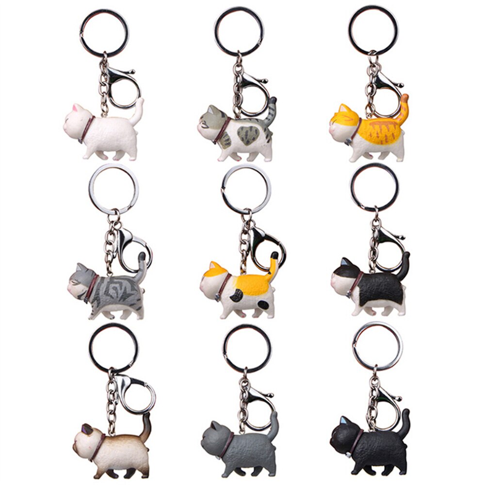 Cute Cartoon Kittens Keychain Cure Animal Key Chain Creative Cat Pendant for Women Car Keyring Purse Bag Accessories DIY Gifts - Charlie Dolly