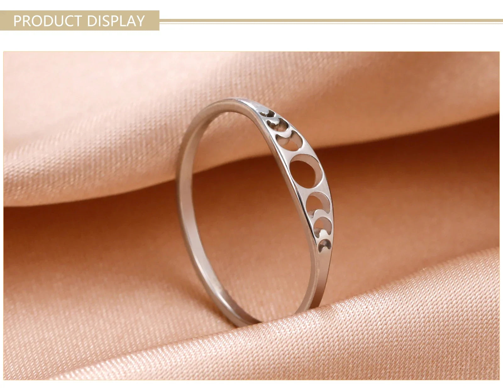 Skyrim Moon Phase Ring Stainless Steel Crescent Moon Women Rings 2025 Witch Amulet Jewelry Gift for Lover Friends Wholesale