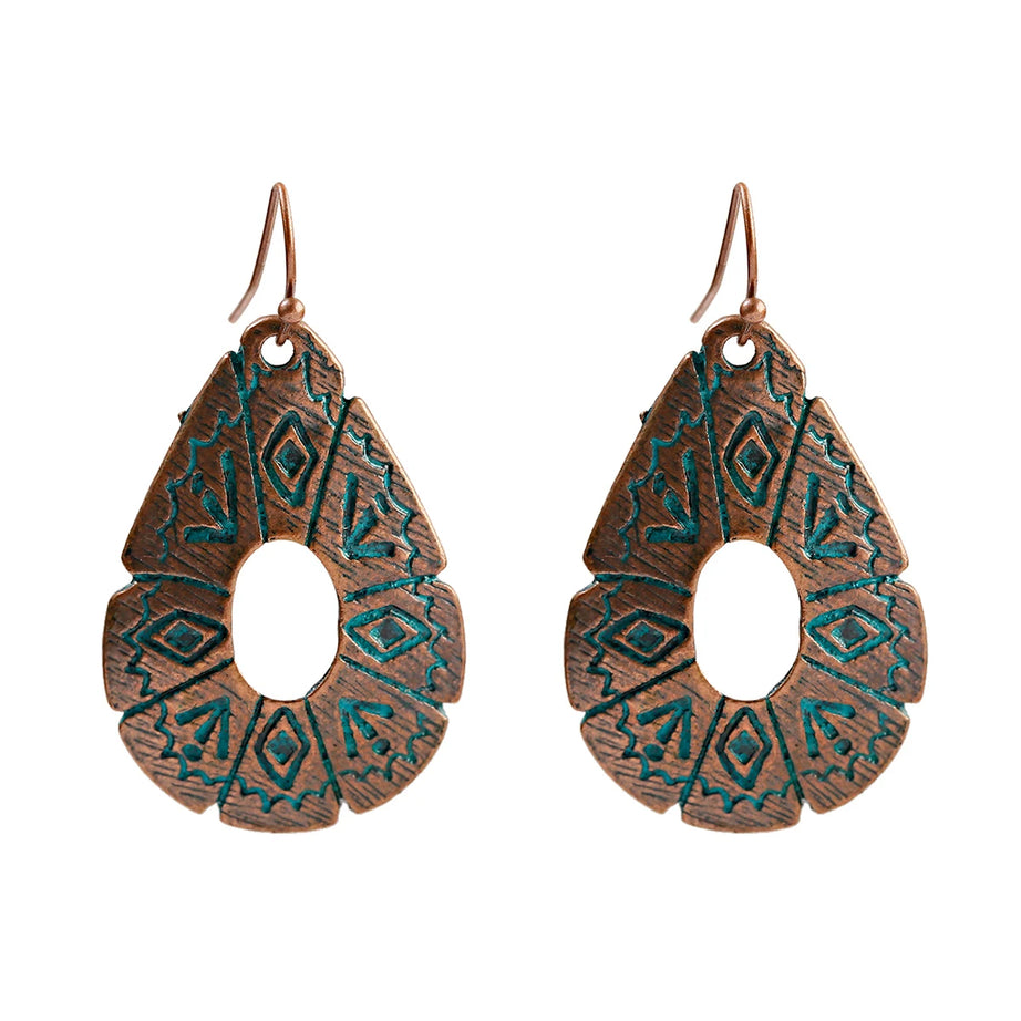 أقراط متدلية مصنوعة من سبائك البرونز العتيق للنساء أقراط Jhumka الهندية ذات سلسلة طويلة بوهو تريبل