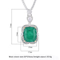 Luxury Vintage 20*23mm Emerald Pendant Tennis Chain Necklace for Women Lab Diamond Cocktail Party Fine Jewelry Accessories Gift - Charlie Dolly