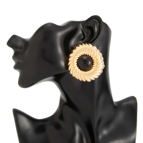 Resin Bead Big Spiral Stud Earrings Jewelry