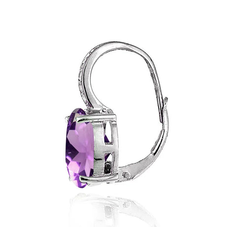 925 Sterling Silver Gemstone Hoop Earrings, Colorful CZ 18K Gold-Plated Jewelry