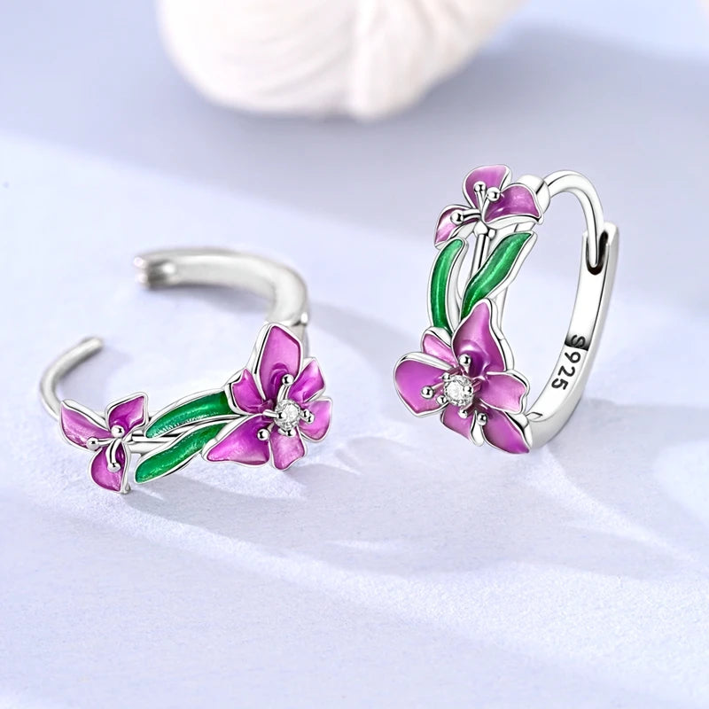 925 Sterling Silver Four Leaf Clover Butterfly Hoop Earrings for Women Boho Luxury Versatile Dangle Drop Party Jewelry