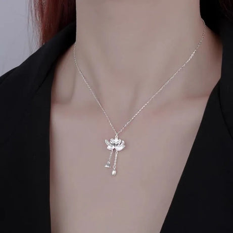 Lotus Flower Yoga Necklace & Bracelet Set, Meditation Talisman