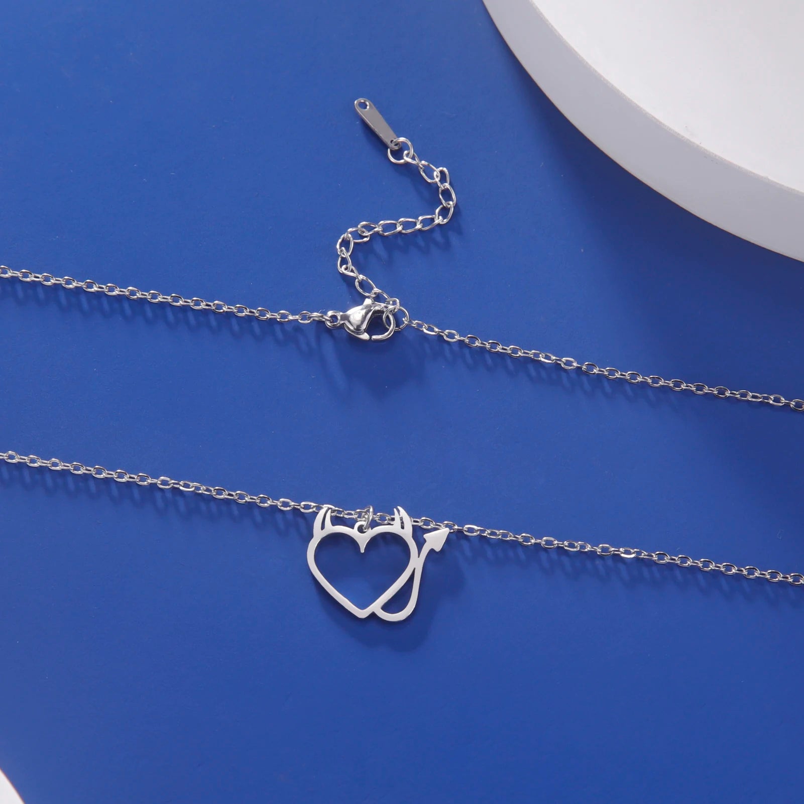 HIPEE Fashion Halloween Couple Necklace Demon Love Pendant Necklaces For Women Men Personality Clavicular Chain Party Jewelry - Charlie Dolly