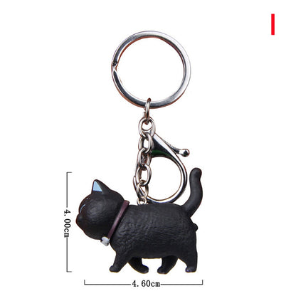 Cute Cat Animal Key Rings Kawaii Japan Kitten Car Keychain Bag Pendant Gift For Women Girls Pet Lovers Decoration