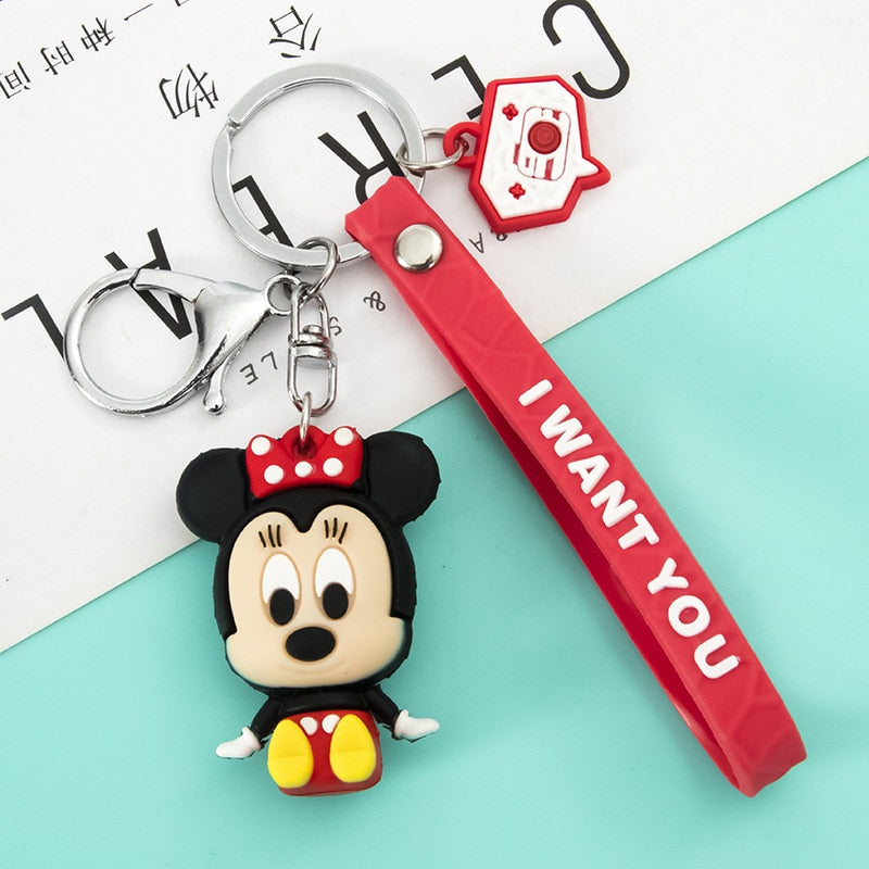 Disney Mickey Mouse Keychains Cute Cartoon Baby Boy Girl Figure Keyring Kawaii Minnie Key Chain Model Kid Toy Children Gift - Charlie Dolly