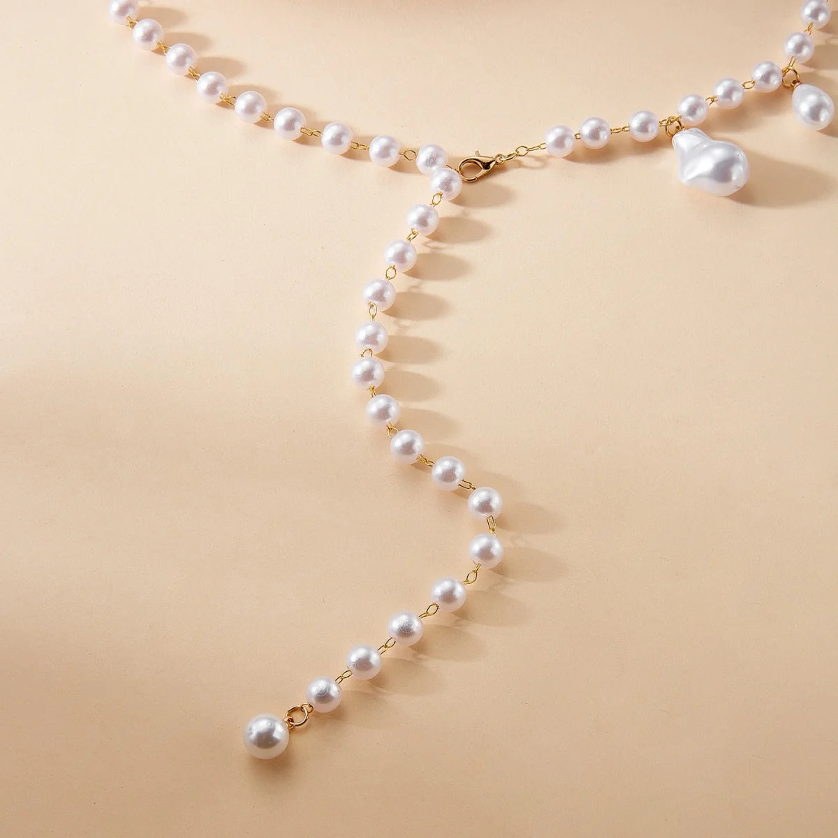 Baroque Irregular Imitation Pearl Beads Necklace For Women Men Minimalist Multilayer Pearl Chain Choker Versatile Body Jewelry