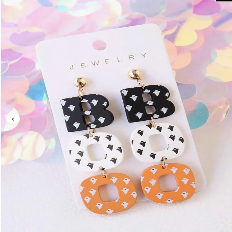 Halloween Glow Ghost Dangle Earring for Women Girls Pumpkin Stud Earring Boo Jewelry Accessory Gifts Wholesale - Charlie Dolly