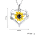 Rose Valley Sunflower Pendant Necklace for Women Letter Rings Fashion Jewelry Set One Hundred Language "I Love You" Girls Gifts - Charlie Dolly