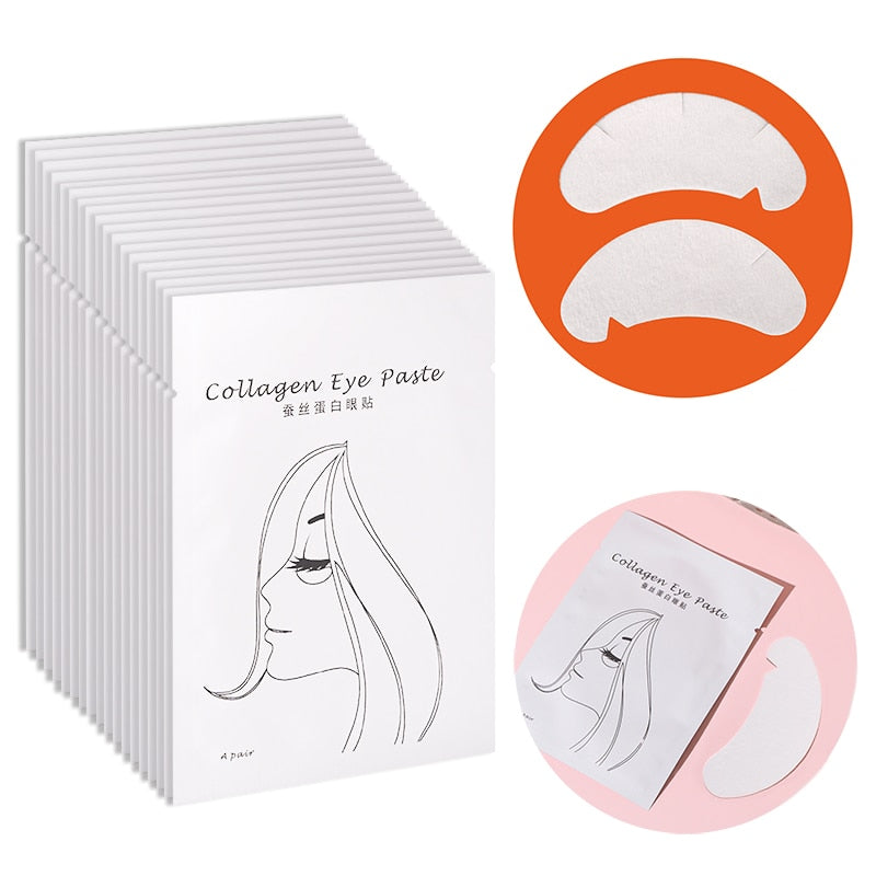 25/50/100Pairs Eye Patches Under Eyelash Pads for Building Hydrogel Paper Patches Pink Lint Free Stickers for False Eyelashes - Charlie Dolly