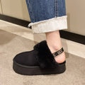 Women's Designer Non-slip Slip on Warm Platform Shoes 2023 Winter New Fashion Thick Fur Slippers Sandals Slides Zapatos De Mujer - Charlie Dolly