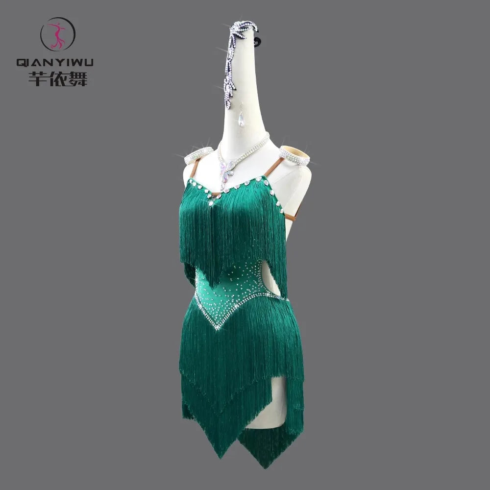 Sexy Latin Dress Women Elegant Dancewear Line Dance Practice Clothes Prom Sport Suit Ballroom Stage Outfit Parties Party Costume - Charlie Dolly