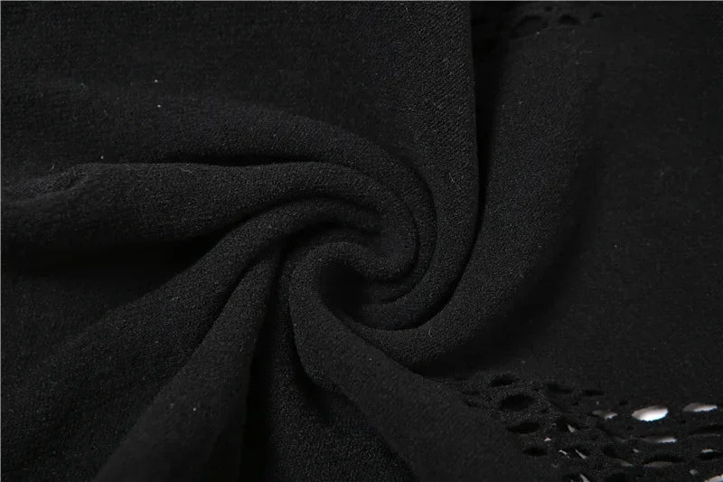 High Stretch Hollow Out  Knitted Skinny Yoga Jumpsuits Women Sexy See Through V Neck Halter Backless Slim Club Overalls Lingerie - Charlie Dolly