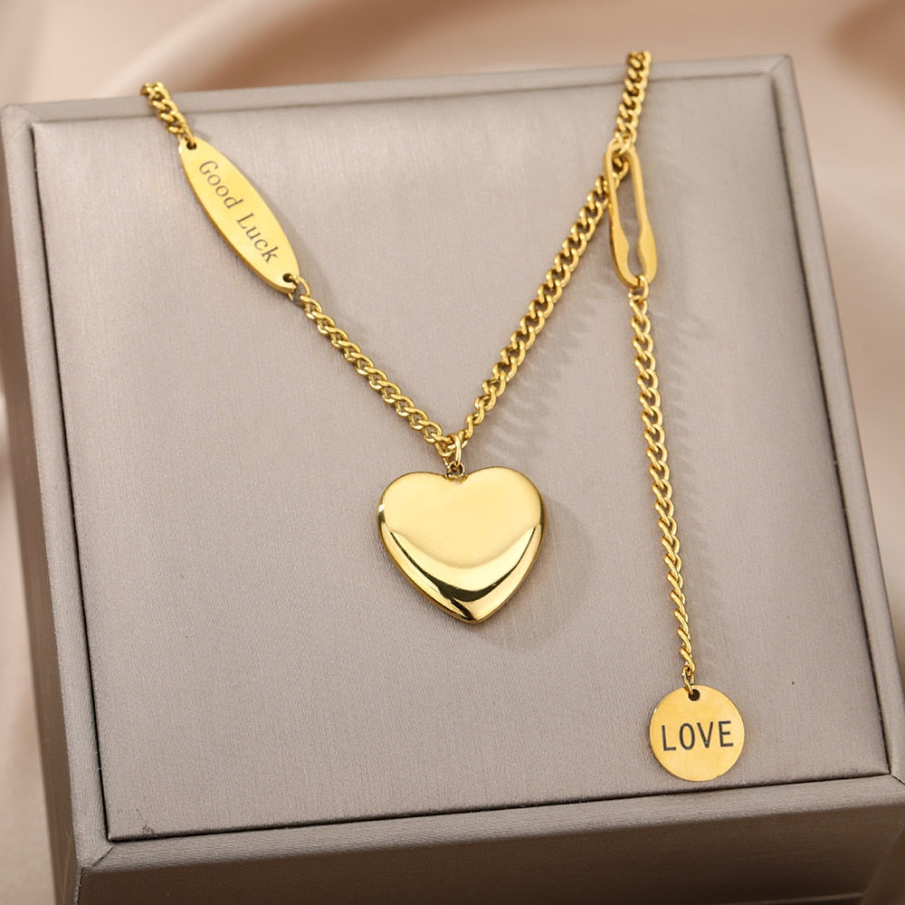 Stainless Steel Geometry Star Moon Butterfly Pendant Multilayer Chain Choker Necklace For Women Wedding Accessories Dropshipping - Charlie Dolly
