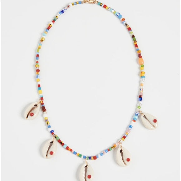 boho Large Concha cowry MEGA PUKA SHELL NECKLACE BURGUNDY valentine's day collares collier women chokers necklace femme collar - Charlie Dolly