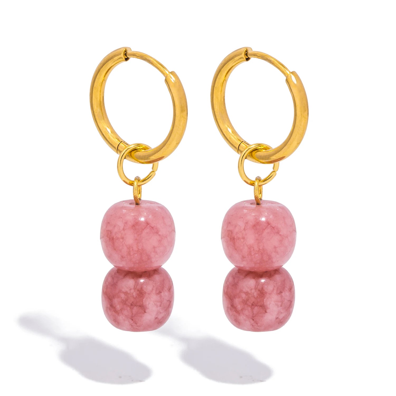 UHBINYCA Stainless Steel Drop Earrings for Women Gentle Natural Stone Charms Hoop Earring Trendy Jewelry Gift