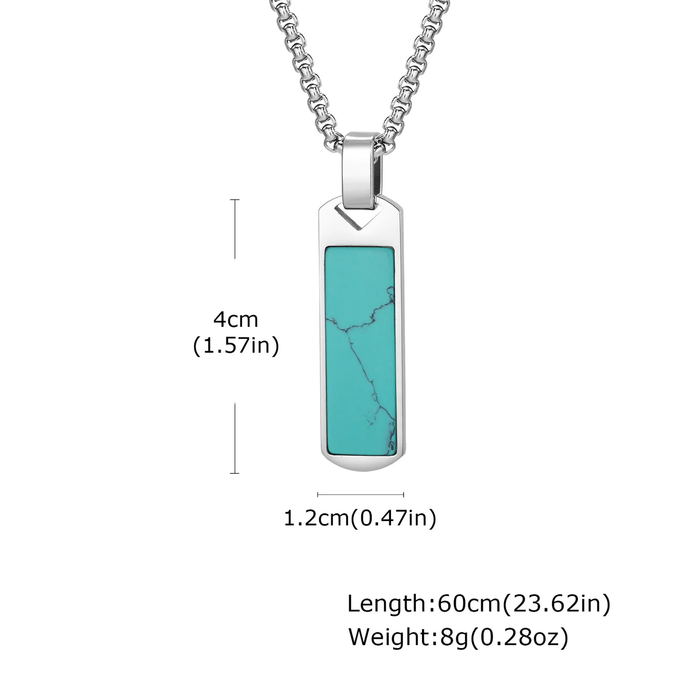 Natural Stone and Stainless Steel Hip Hop Pendant Necklace for Men