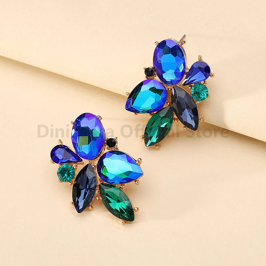 Shiny Glass Fairy Stud Earrings Jewelry