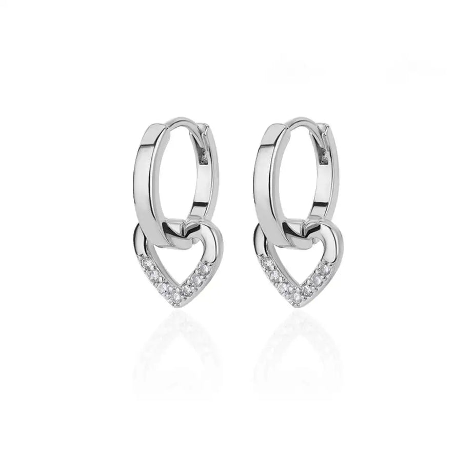 Colorful Enamel Heart Stud Earrings Jewelry