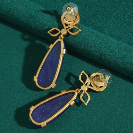 Vintage Sapphire Blue Lapis Lazuli Drop Earrings Statement Woman 2025  Luxury Designer Brands Charm Antique Jewelry Accessories - Charlie Dolly