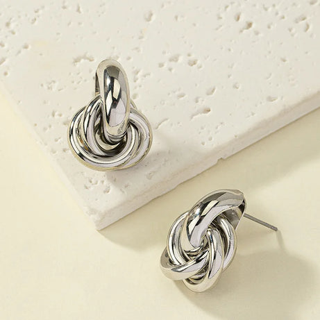 Twisted Corkscrew Gold Silver Hoop Earrings Jewelry