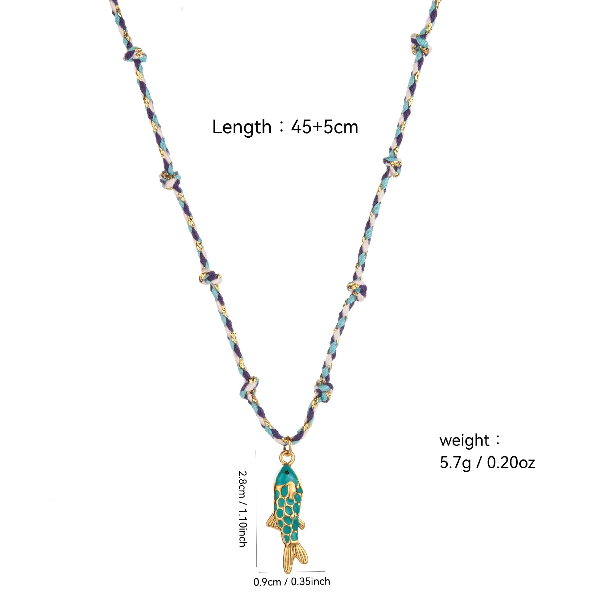 Summer Fish Starfish Shell Pendant Necklace for Women Trendy Colorful Beaded Handmade Necklaces Boho Statement Jewelry