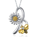 Rose Valley Sunflower Pendant Necklace for Women Bee Pendants Fashion Jewelry Girls Gifts YN063 - Charlie Dolly