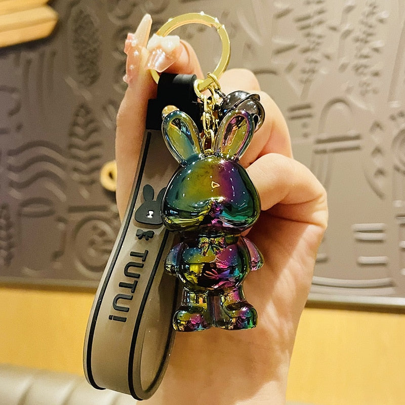 Cute Crystal Keychain Charm Tie The Bear Pendant For Women Bag Car KeyRing Mobile Phone Fine Jewelry Accessories Kids Girl Gift - Charlie Dolly