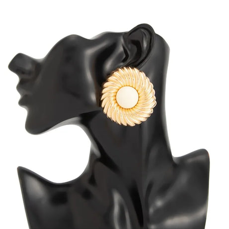 Resin Bead Big Spiral Stud Earrings Jewelry