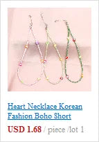 Natural Shell Beads Necklace Korean Fashion Heart Boho Polymer Clay Choker Colorful Pendant Summer Neck  Handmade Female Jewelry