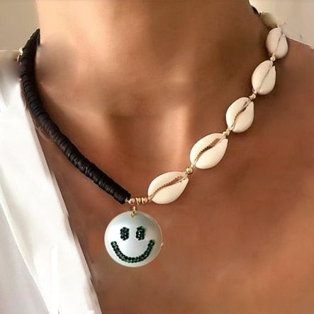 birthday gift Unisex Collar Concha Hip Hop Rock Stylish summer Polymer Clay boho puka shell Choker necklace jewelry women - Charlie Dolly