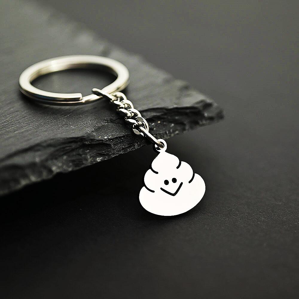 Funny Middle Finger Stickman Keychain Cute Titanium Steel School Bag Car Key Pendant Couple Trinket Gift Keyrings - Charlie Dolly