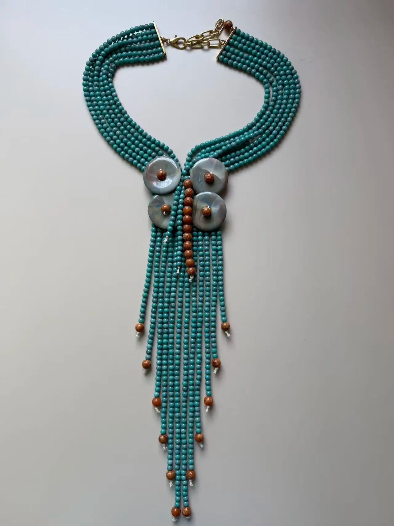 Acrylic Bead Long Statement Necklace Jewelry