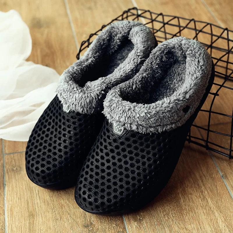 YISHEN Slippers Women Plush Sandals Couple Shoes Classic Garden Fur Fluffy Slippers Outdoor Winter Warm Slides Zapatillas Mujer - Charlie Dolly