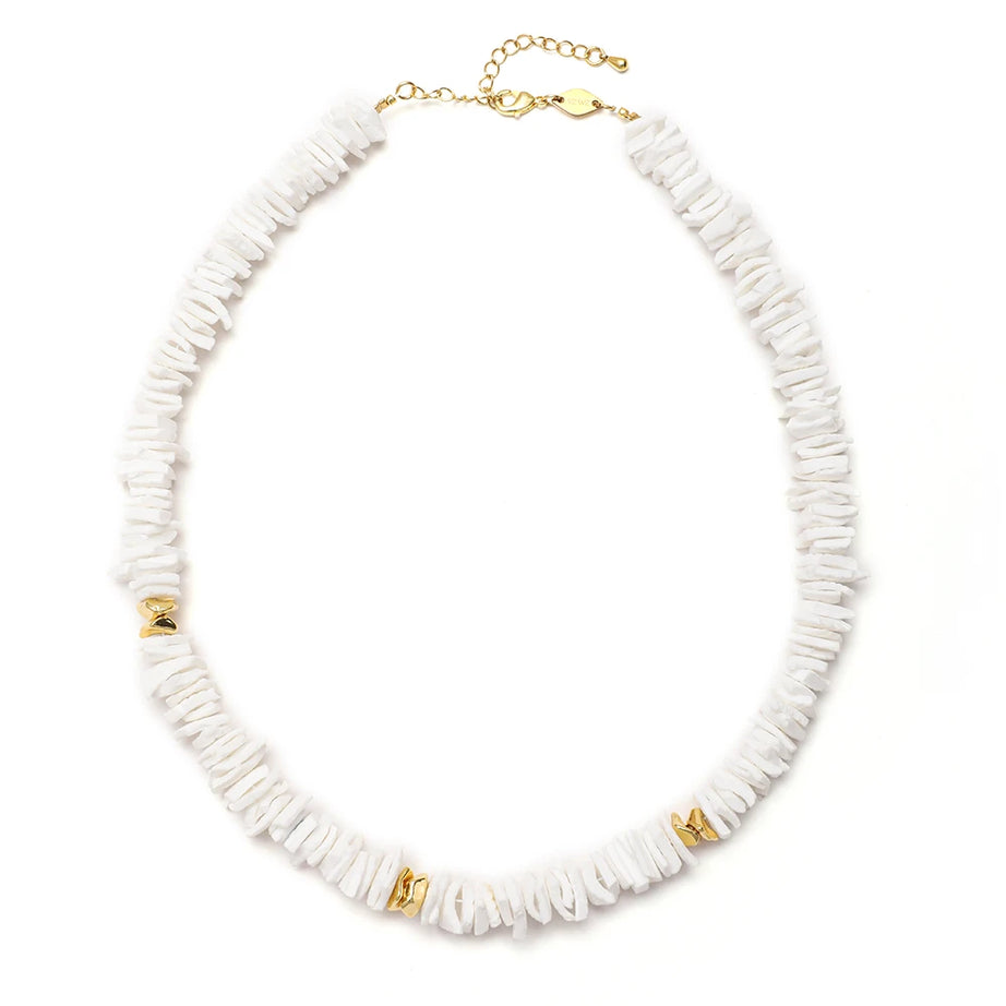 Puka Shell Bead Chain Boho Clavicle Necklace for Men