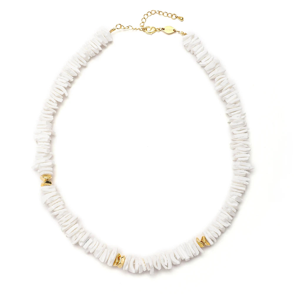 ZMZY Bohemian Puka Shell Chain Necklace Men's Bead Chain Clavicle Necklace Trend Neck Jewelry Hawaiian Beach SeaShell Choker
