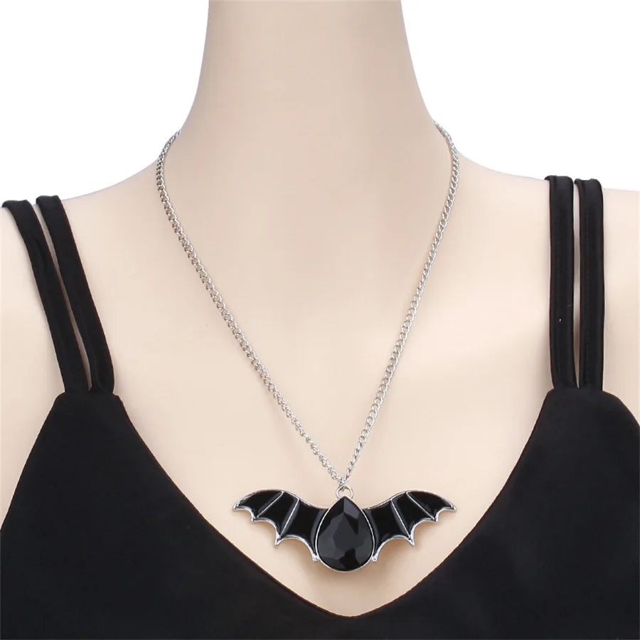 Gothic Vampire Bat Necklace for Women Girl Charms Punk Choker Chain Collar Party Cosplay Jewelry Goth Necklaces Halloween Gift - Charlie Dolly