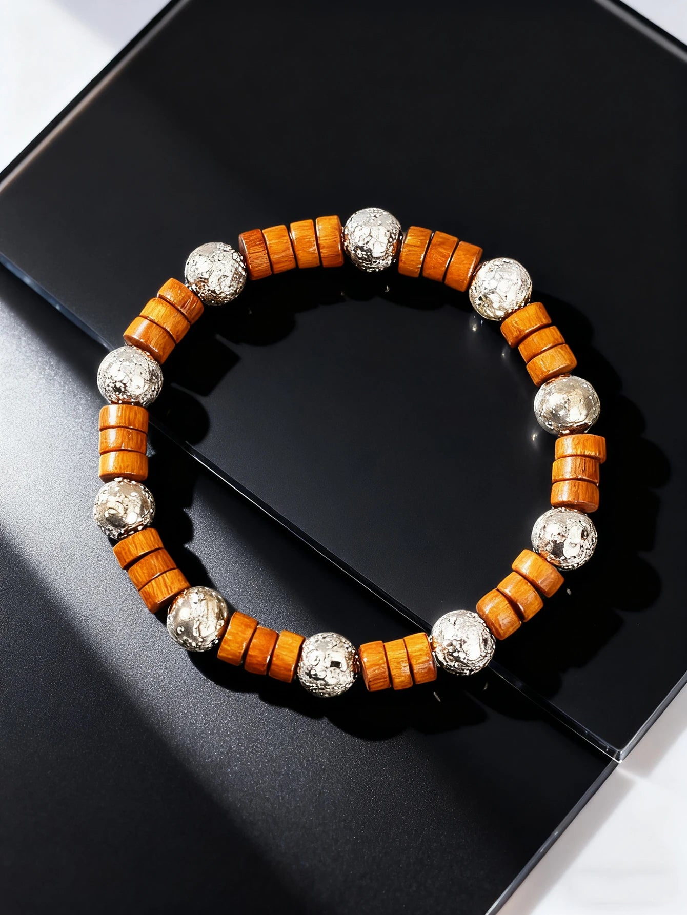 Handmade Bracelet Natural Stone Wood Slice Bead Retro 6x2mm for Vigour & Protection Healing Crystal Spiritual Jewelry Women Gift