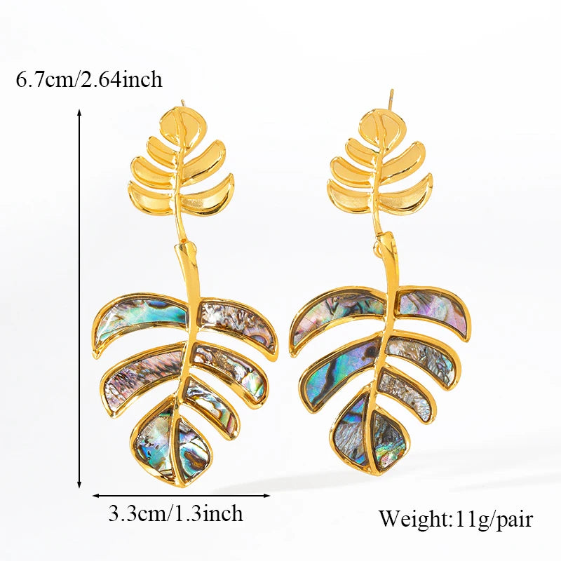 EILIECK 316L Stainless Steel Natural Blue Stone Drop Dangle Earrings for Women New 18K PVD Plated High Quality Fashion Jewelry